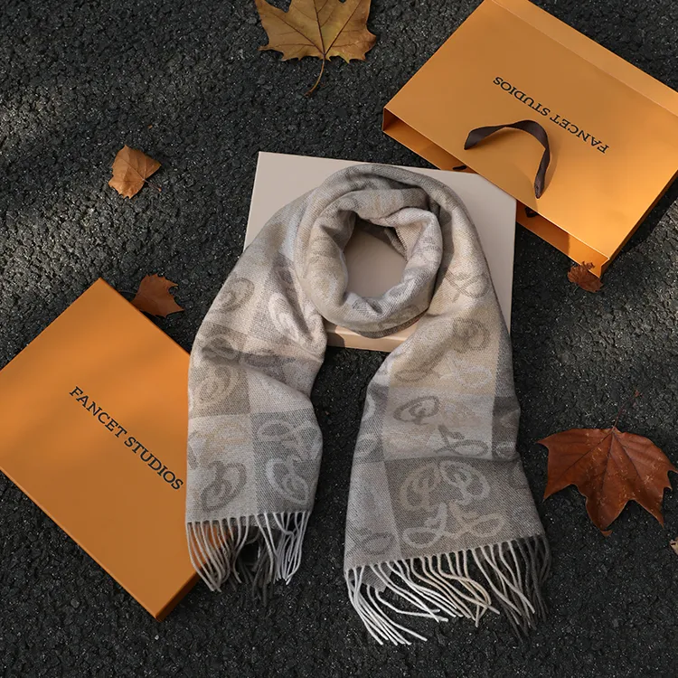 Fancet Studios Sheep Wool Knit Scarves Women's-3