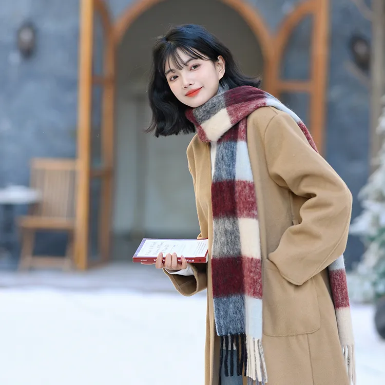 Fancet Studios Sheep Wool Knit Scarves Women's-28
