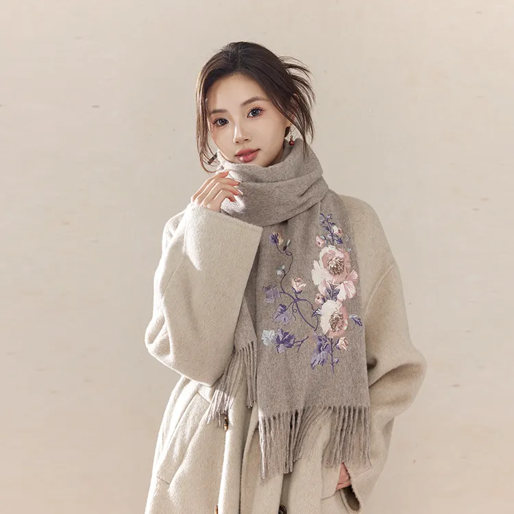 Fancet Studios 100% Sheep Wool Knit Scarves Women's-16