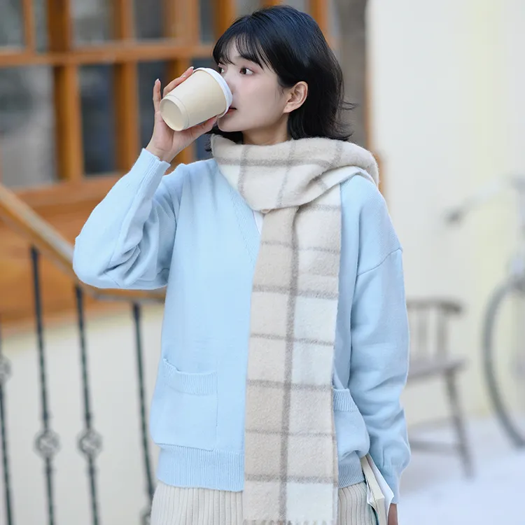 Fancet Studios Sheep Wool Knit Scarves Women's-8