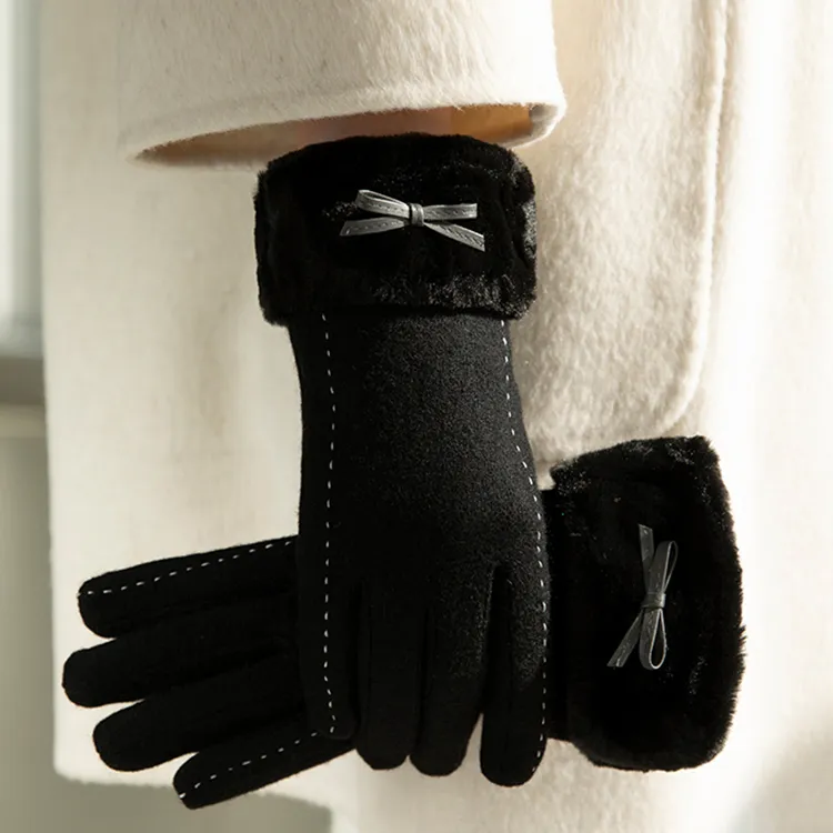 Fancet Studios Sheep Wool Knit Gloves Women's-11