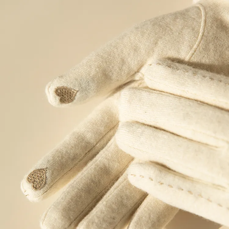 Fancet Studios Sheep Wool Knit Gloves Women's-9
