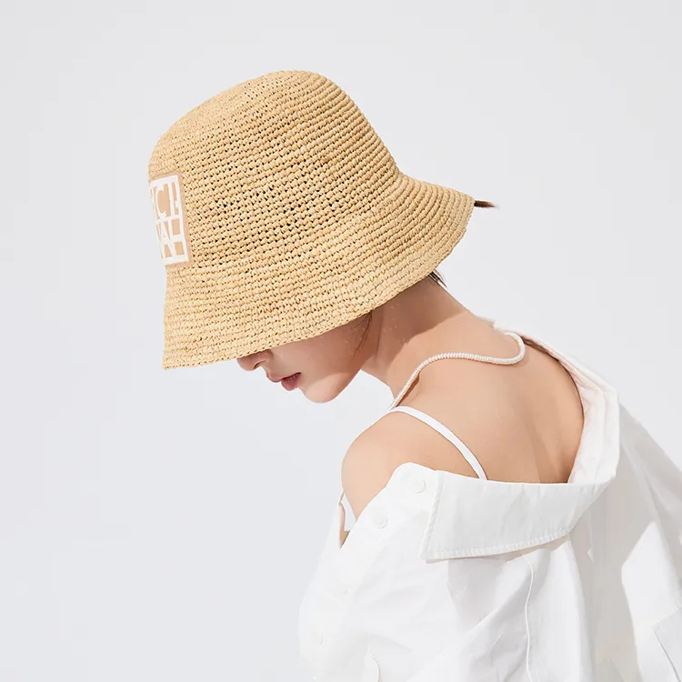 Fancet Studios Raffia Bucket Hats Women's-5