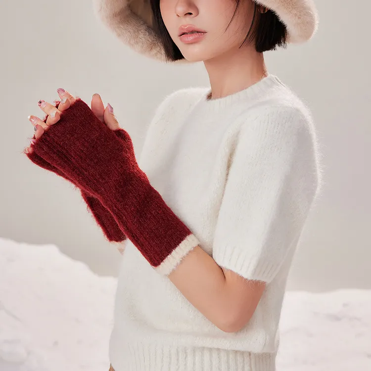 Fancet Studios Alpaca Knit Gloves Women's-3