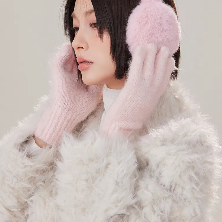 Fancet Studios Contains Alpaca Knit Gloves Women's-9