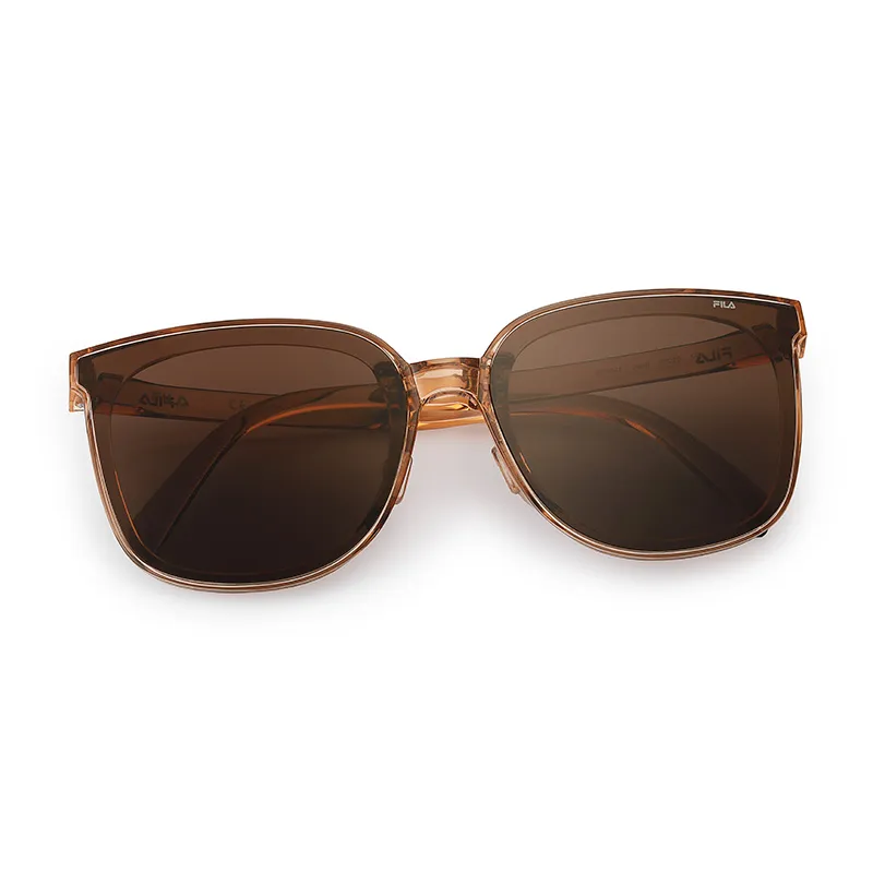 FILA TR/Memory Plastic Cat Eye Sunglasses Unisex Black, Caramel, Milk Tea Gray-8