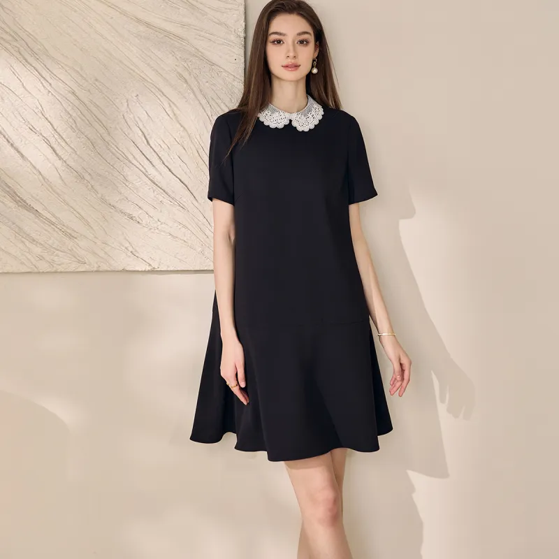 ROEYSHOUSE Short Sleeved Dress Women's Black-4