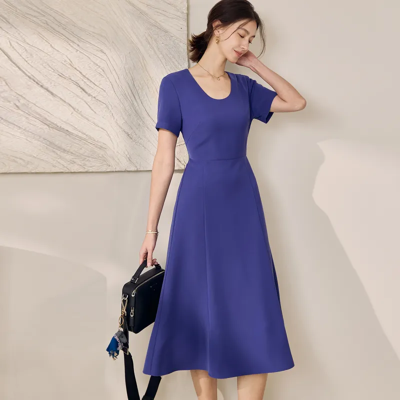 ROEYSHOUSE Short Sleeved Dress Women's Blue Purple-5