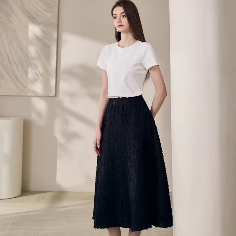 ROEYSHOUSE Casual Long Skirts Women's Black-6
