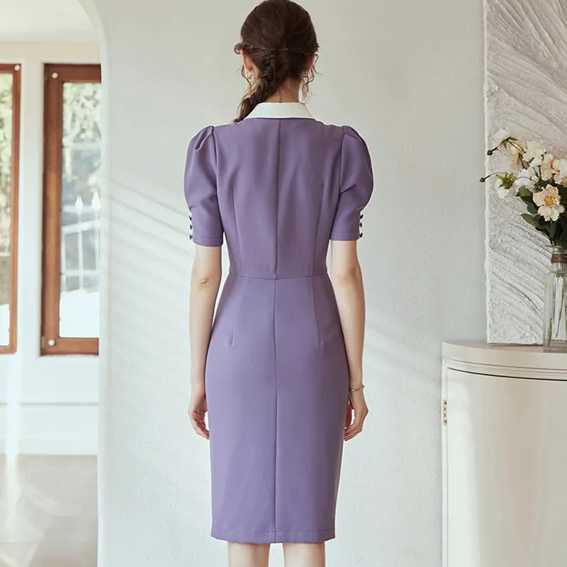 ROEYSHOUSE Short Sleeved Dresses Women's Purple-2