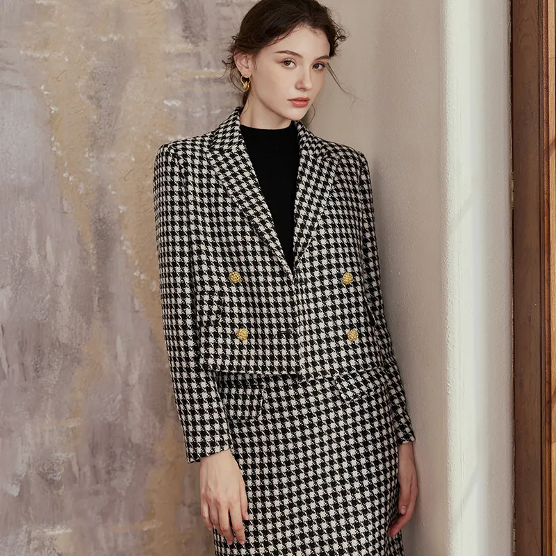 ROEYSHOUSE Skirt Set Women's Houndstooth-4