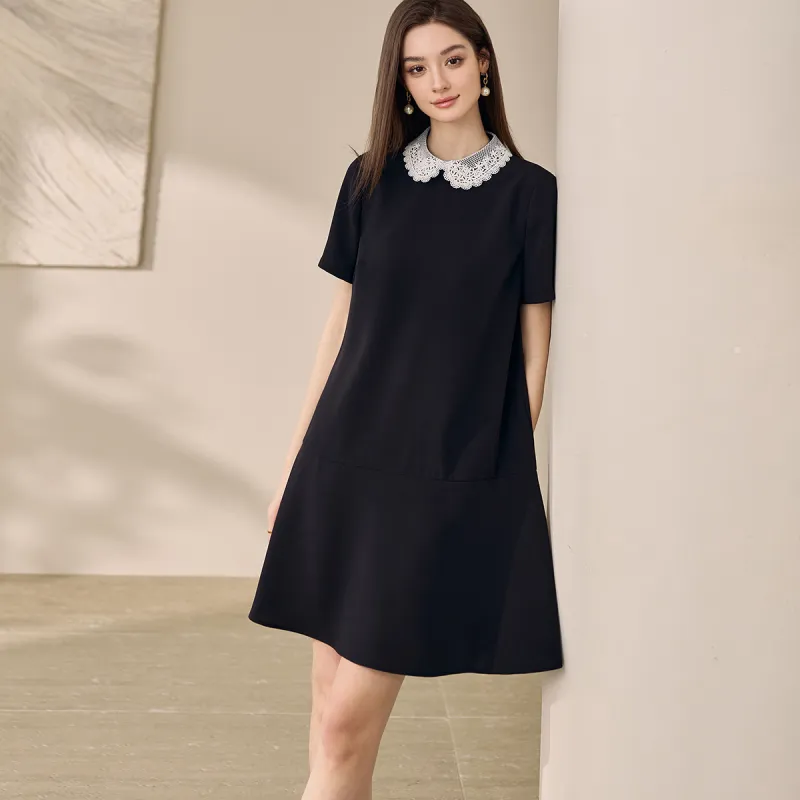 ROEYSHOUSE Short Sleeved Dress Women's Black-2