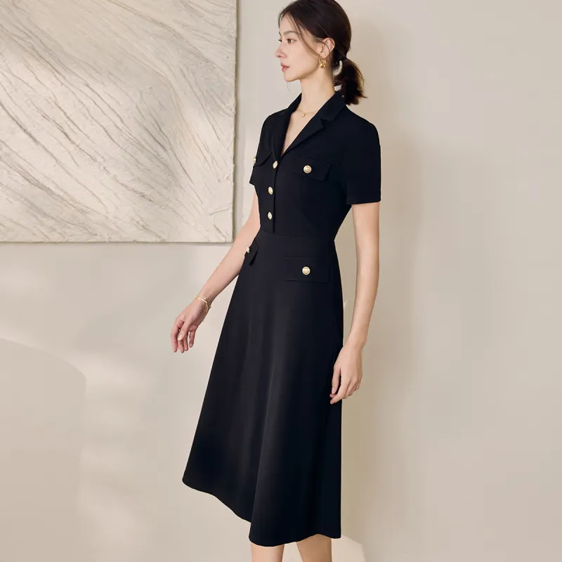 ROEYSHOUSE Short Sleeved Dress Women's Black-4