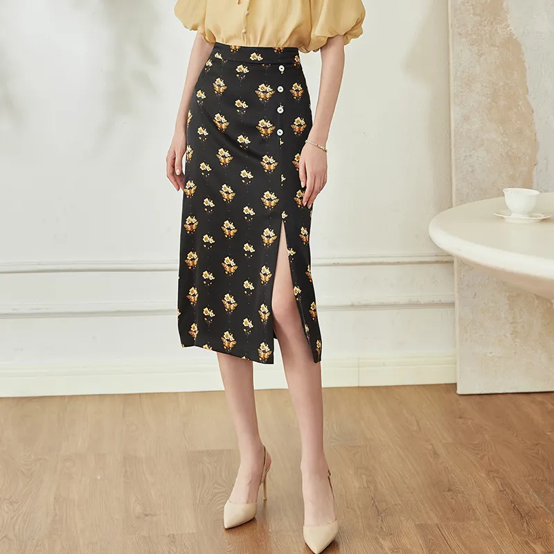 ROEYSHOUSE Casual Long Skirt Women's Multicolor-2