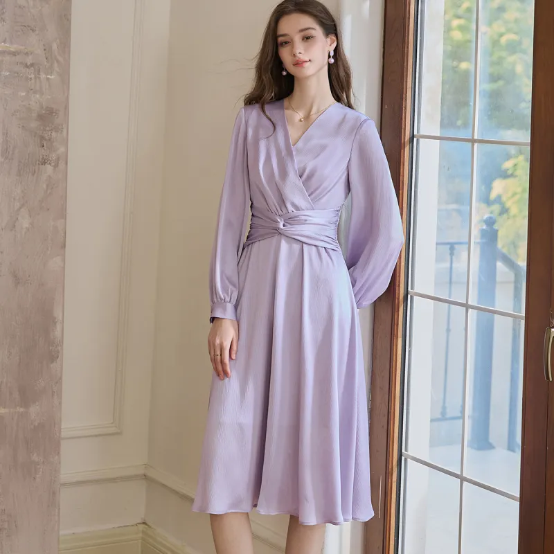 ROEYSHOUSE Long Sleeved Dresses Women's Purple-2