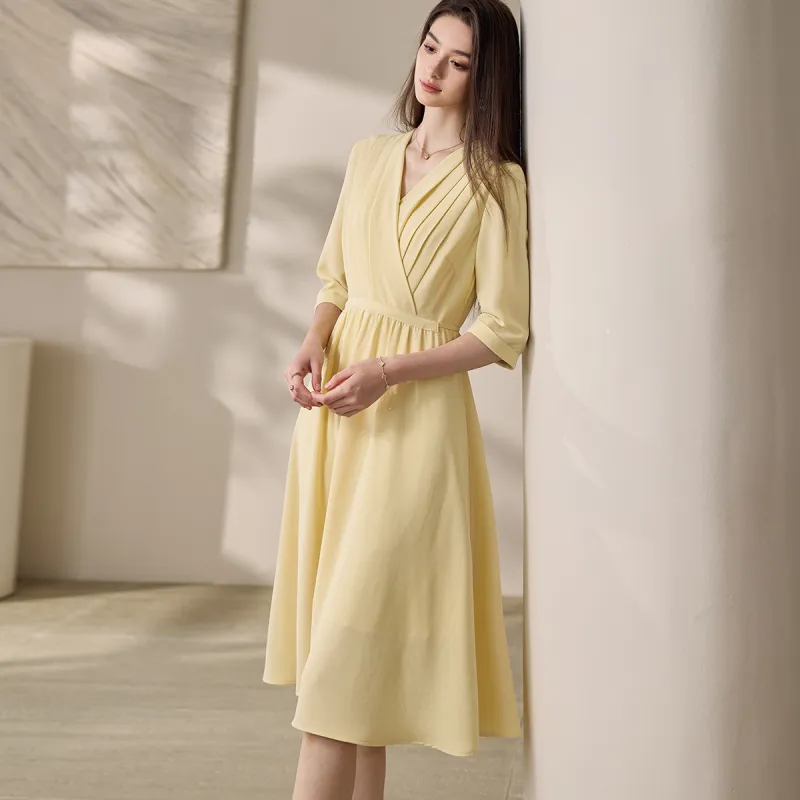 ROEYSHOUSE Long Sleeved Dresses Women's Yellow-2
