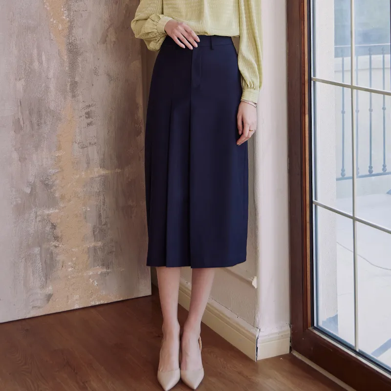 ROEYSHOUSE Casual Long Skirts Women's Dark Blue-2