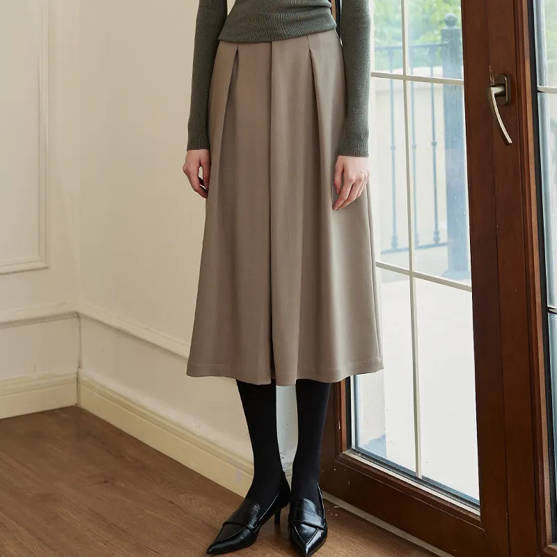 ROEYSHOUSE Casual Long Skirts Women's Apricot Tea Brown-3