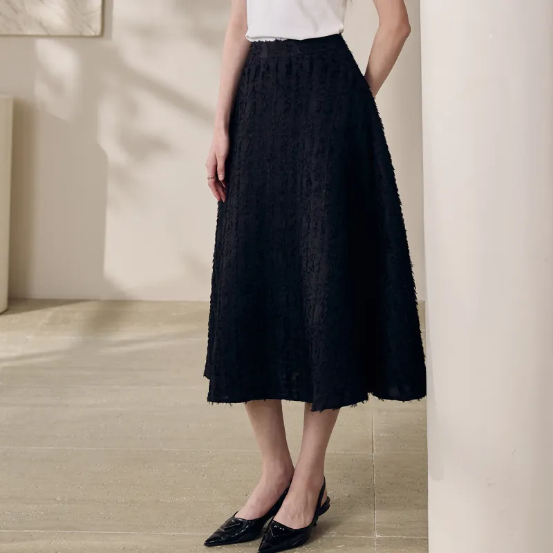 ROEYSHOUSE Casual Long Skirts Women's Black-2