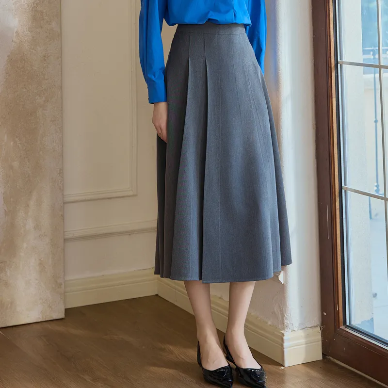 ROEYSHOUSE Casual Long Skirt Women's Gray-2