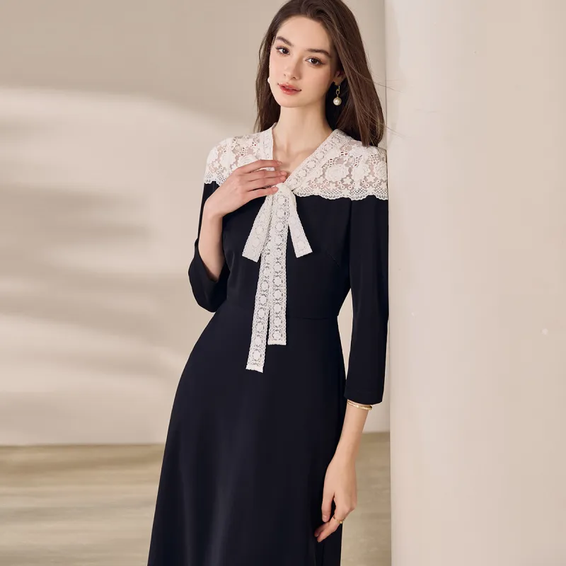 ROEYSHOUSE Long Sleeved Dresses Women's Black-3