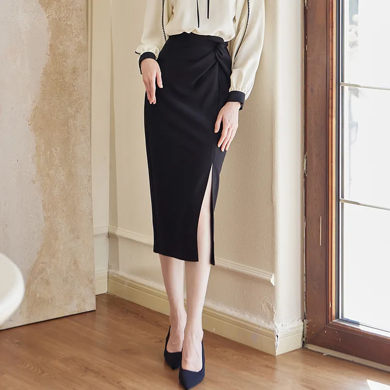ROEYSHOUSE Casual Long Skirts Women's Black-2