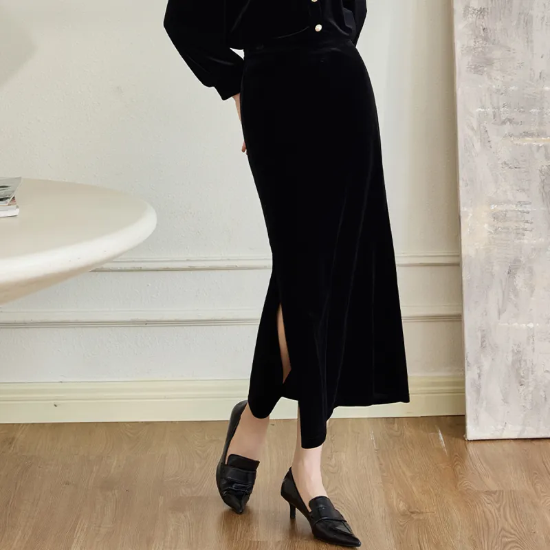 ROEYSHOUSE Casual Long Skirt Women's Black-3