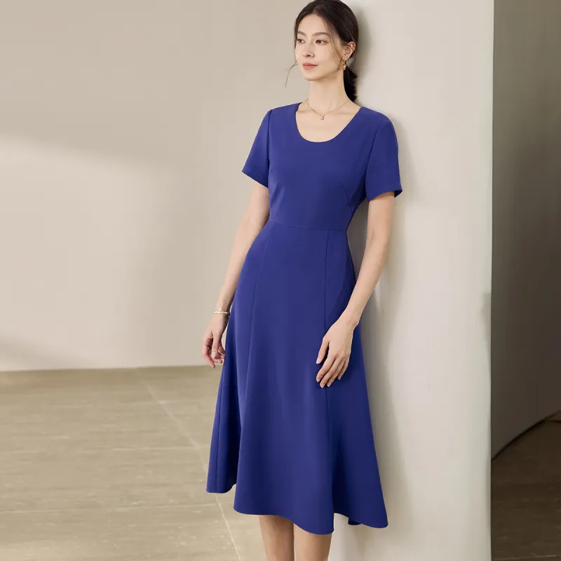 ROEYSHOUSE Short Sleeved Dress Women's Blue Purple-4