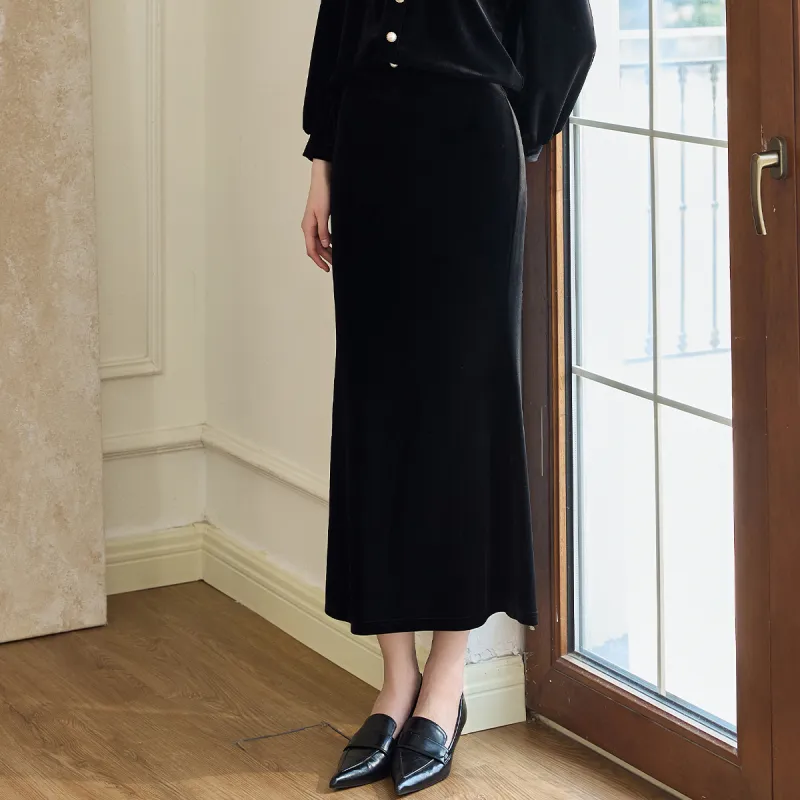 ROEYSHOUSE Casual Long Skirt Women's Black-2