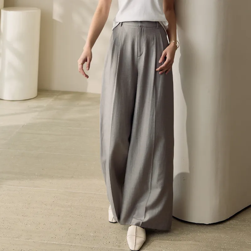 ROEYSHOUSE Casual Pants Women's Light Gray-2