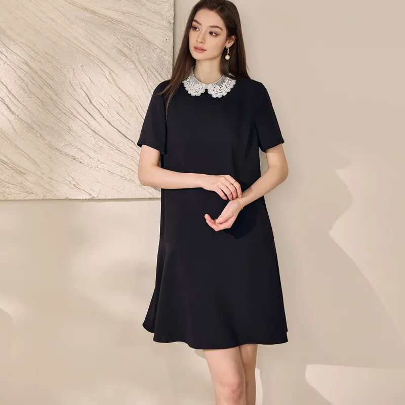 ROEYSHOUSE Short Sleeved Dress Women's Black-5