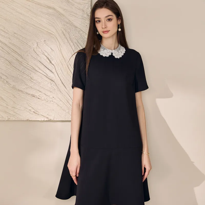 ROEYSHOUSE Short Sleeved Dress Women's Black-3