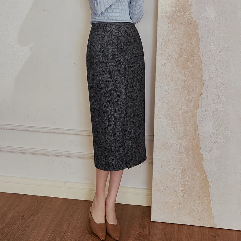 ROEYSHOUSE Casual Long Skirts Women's Dark Gray-4