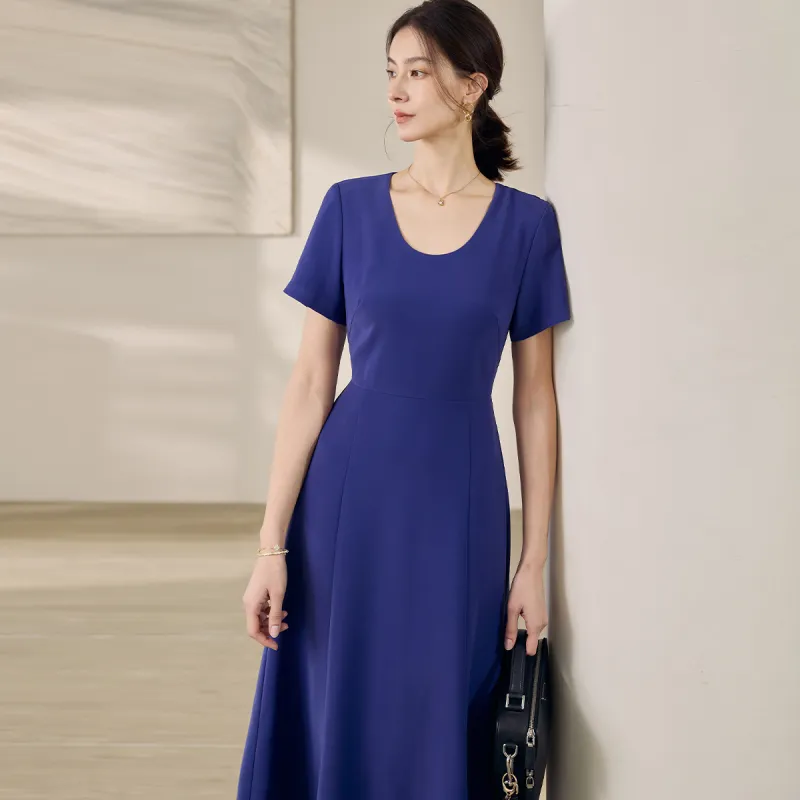 ROEYSHOUSE Short Sleeved Dress Women's Blue Purple-3