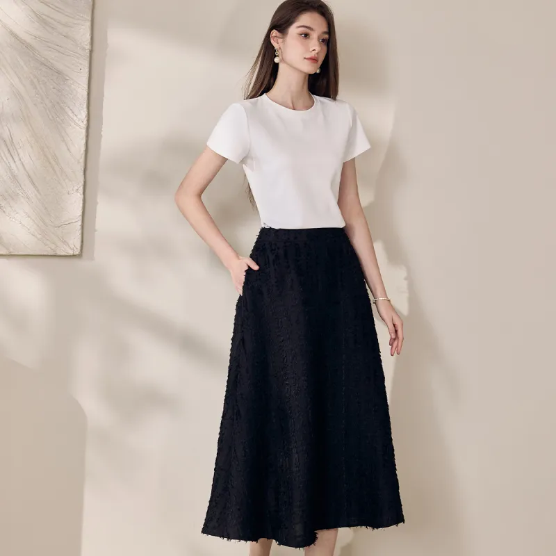 ROEYSHOUSE Casual Long Skirts Women's Black-3