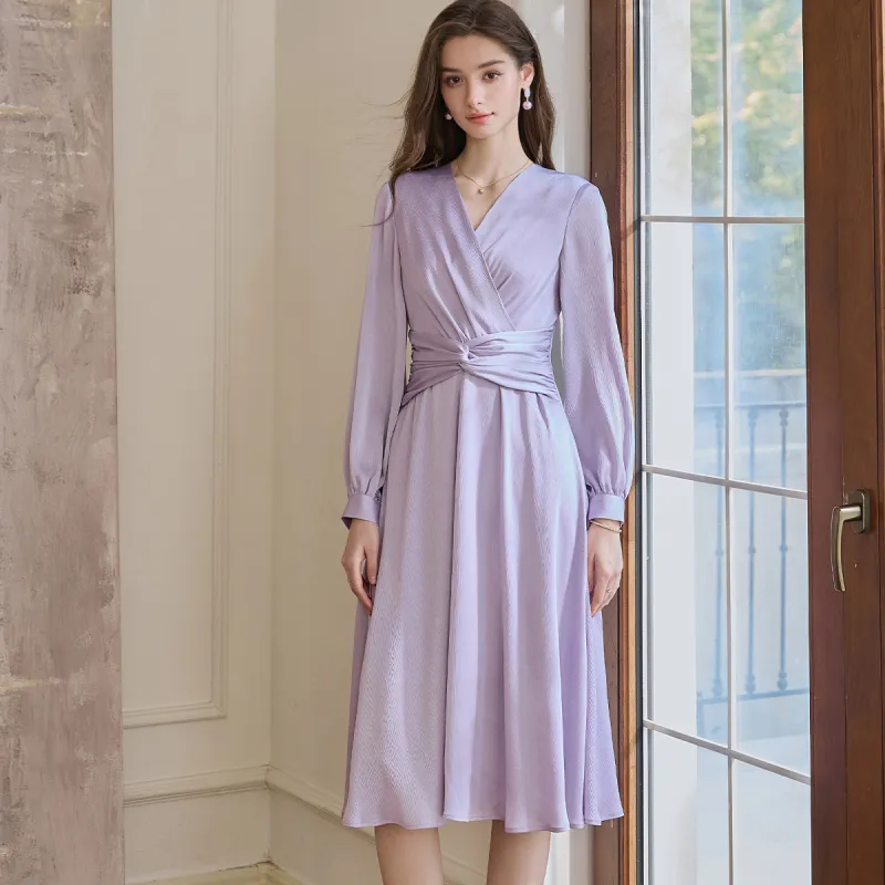 ROEYSHOUSE Long Sleeved Dresses Women's Purple-5