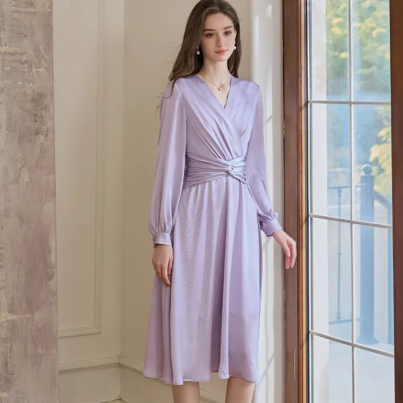 ROEYSHOUSE Long Sleeved Dresses Women's Purple-4