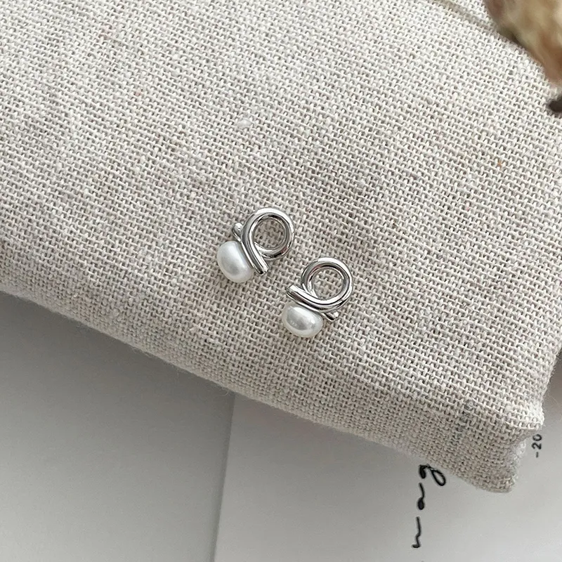 ZHOUBAIFU Pearl Stud Earrings Unisex-2