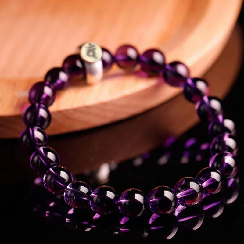 ZHOUBAIFU Natural Amethyst Bracelets Unisex-1