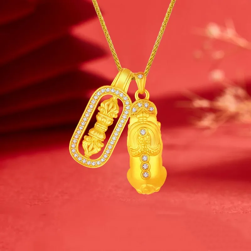 ZHOUBAIFU 990 Silver Necklaces Unisex Gold-4