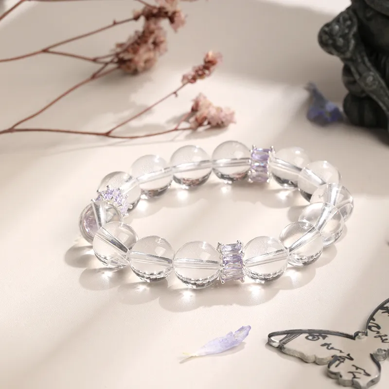 ZHOUBAIFU Natural White Crystal Bracelets Unisex-6