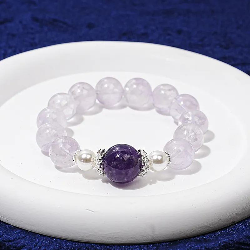 ZHOUBAIFU Natural Amethyst Jade Bracelets Unisex-3