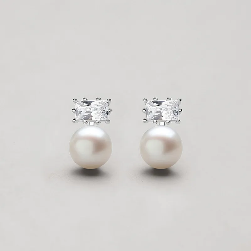 ZHOUBAIFU Pearl Stud Earrings Unisex-2