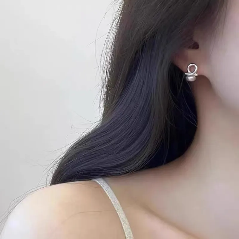 ZHOUBAIFU Pearl Stud Earrings Unisex-4