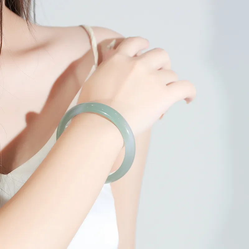 ZHOUBAIFU Chalcedony Bangles Women's-2