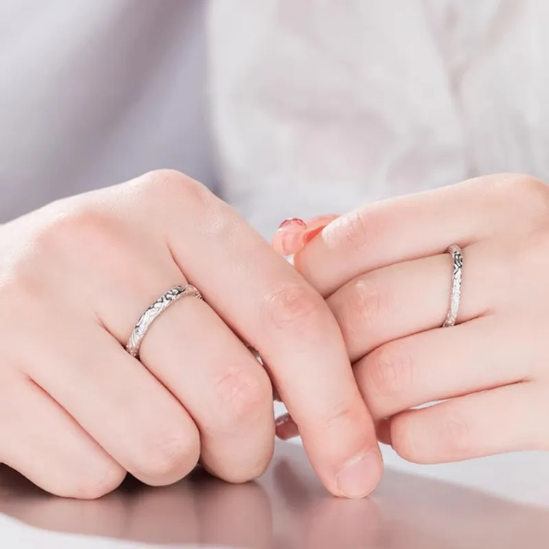 ZHOUBAIFU 999 Fine Silver Rings Unisex-4