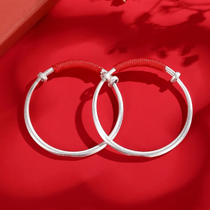 ZHOUBAIFU 999 Fine Silver Bangles Kids'-3