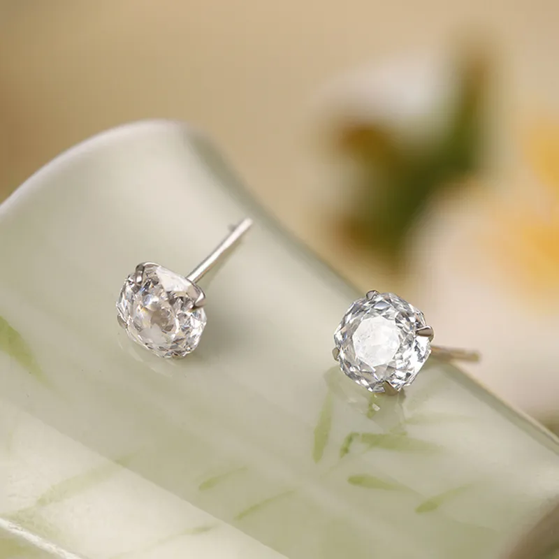 ZHOUBAIFU 999 Fine Silver Stud Earrings Women's-1