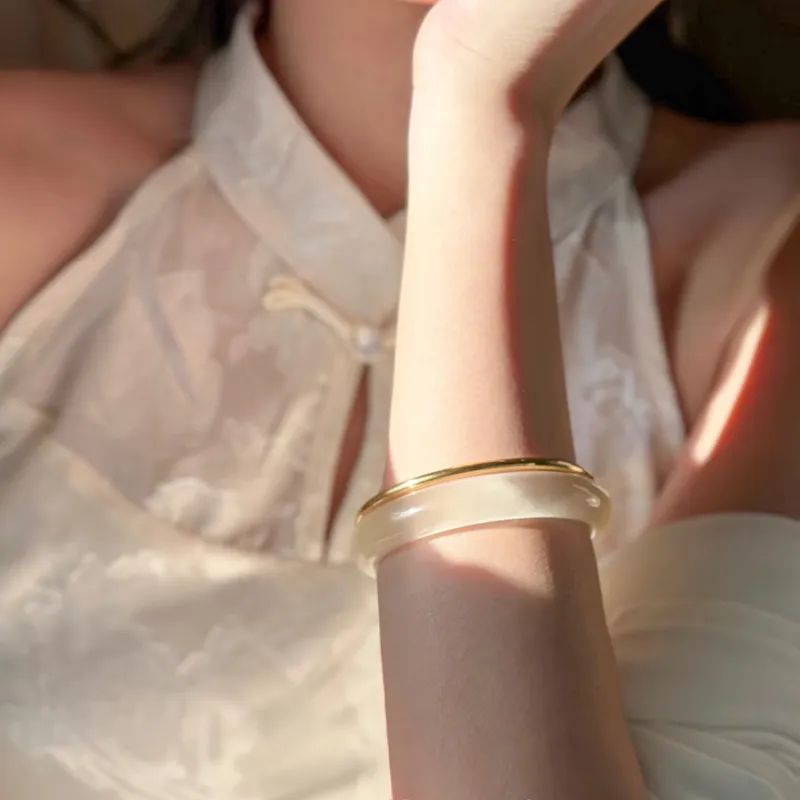 ZHOUBAIFU Colored Glaze Bangles Women's-9