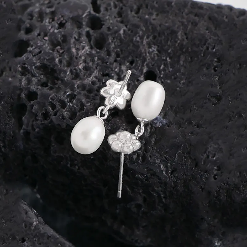 ZHOUBAIFU Pearl Earrings Unisex-2
